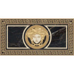 VERSACE LISTELLO ROSONE NERO GLOSSY 24"X48"