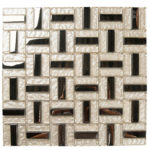 AXEL IVORY GOLD/BEIGE METALLIC GLASS 12"X12"