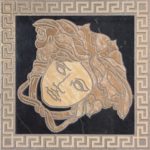 VERSACE TOZZ MEDUSA NERO GLOSSY 6"X6"