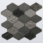 HEX-SPA GREY/BLACK MARBLE 12"X12"