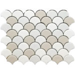 TEARDROP PATTERN WHITE/CREAM/TAUPE 12"X12"