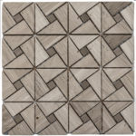 ART CLASSIC WOOD/GREY/LATTE MARBLE 12"X12"