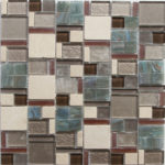 GEO SHAPES WHITE/CHIFFON/AQUA 12"X12"