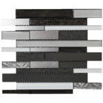 PARTAL BLACK/WHITE/GREY 12"X12"