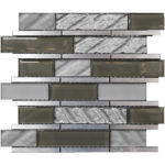 PARTAL SLATE GREY/DIM GREY/CHROME 12"X12"