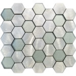 ALUM-HONEY CHROME BRUSH, GLASS 12"X12"