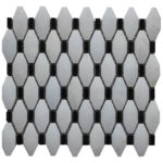 ART TASTE WHITE CARRARA/BLACK/MARBLE 12"X12"