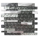PASHMINA GREY/SILVER STEEL LAMINATED 12"X12"