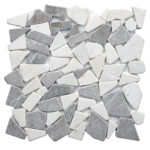 ELK PEBBLES WHITE/GREY 12"X12"