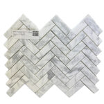 HERRINGBONE WHITE/CARERRA MARBLE 12"X12" - Image 2
