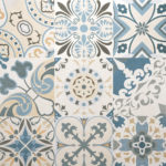 IMPRIMIR ALCALA AZUL/TAN/CREAMA/BLUE MATTE 24"X24"