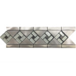 TOKYO MULTI METAL TRIM GREY/AQUA/CHROME/BRUSH 4"X12"