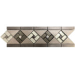 TOKYO MULTI METAL TRIM GREY/AQUA/CHROME/BRUSH 4"X12"