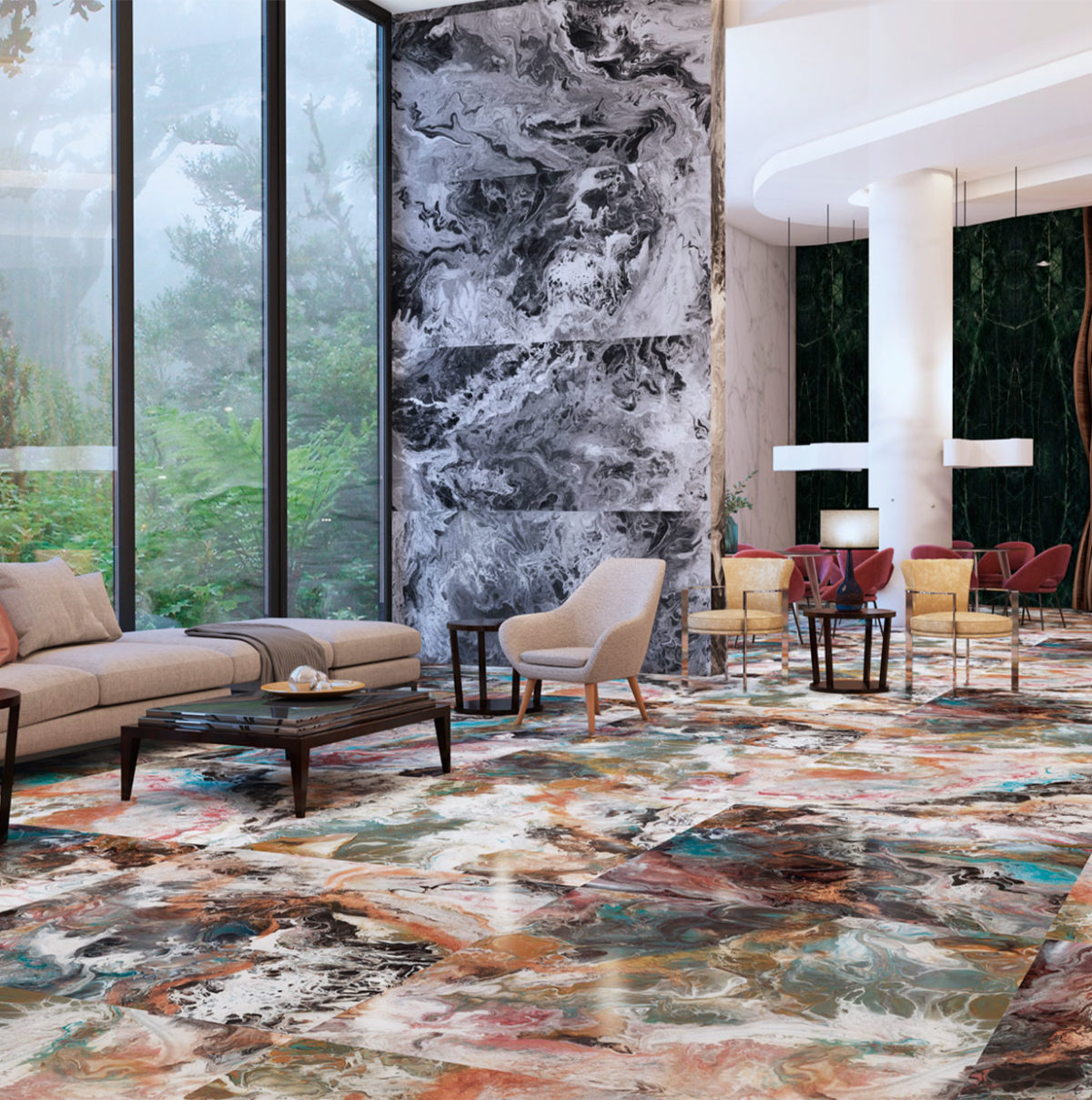 T1108-FLUID-MULTICOLOR-GLOSSY FLUID MULTICOLOR GLOSSY 36"X36" - Image 1