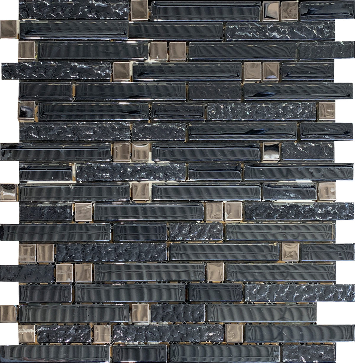 M50040_MOSAIC EMERGE BLACK/GUNMETAL/PEWTER 12"X12" - Image 1