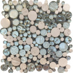 DUARA WHITE CARRARA MARBLE/AQUA/SILVER 12"X12"
