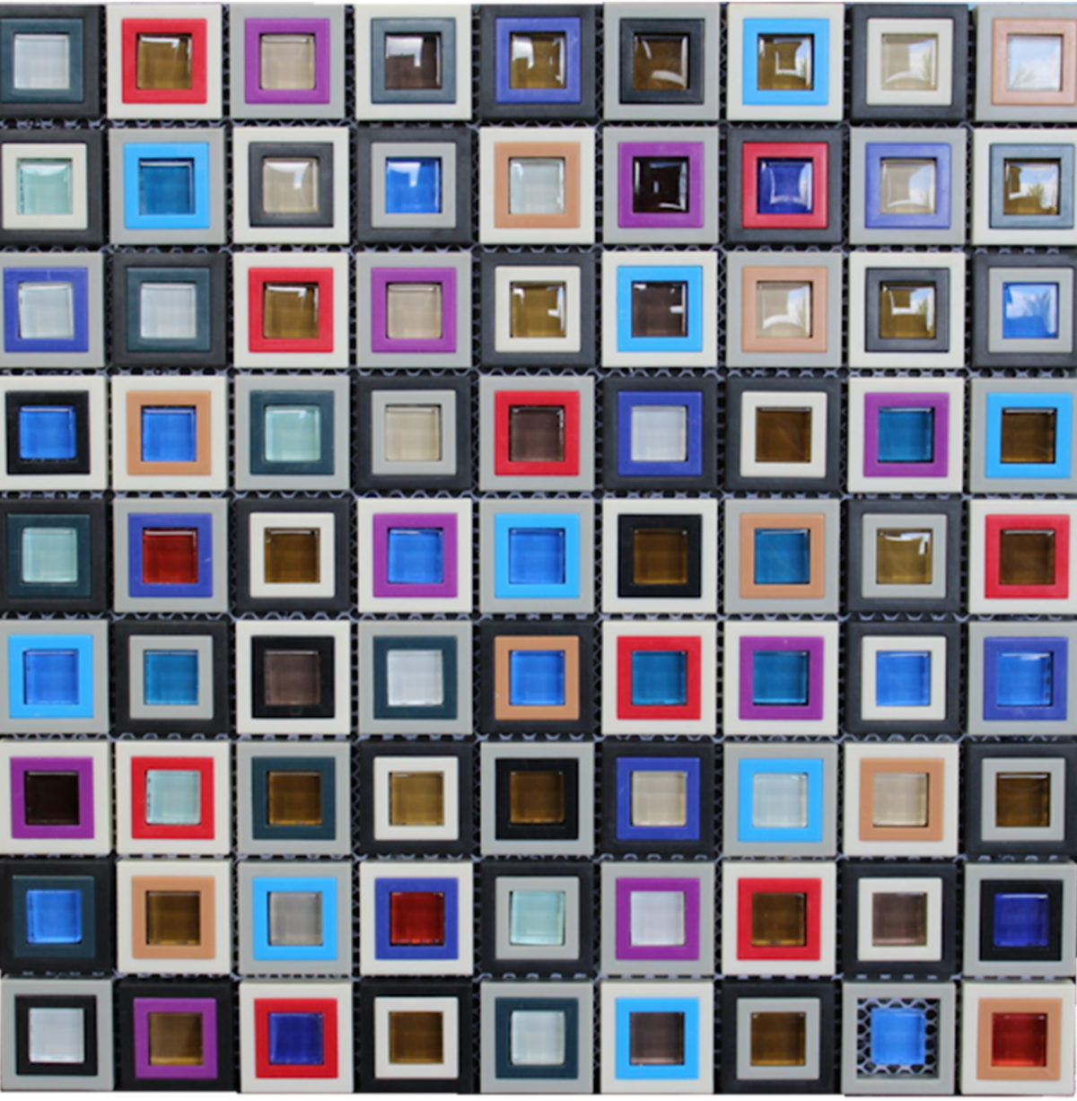 SCARLET RED/BLUE/PURPLE/RESIN/GREY 12"X12" - Image 1