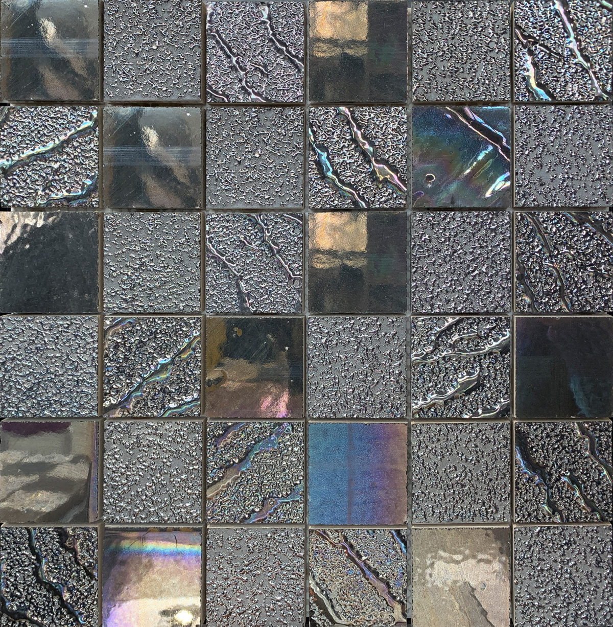 M50435_MOSAIC VENICE GRAPHITE/STEEL/MULTI 12"X12" - Image 1