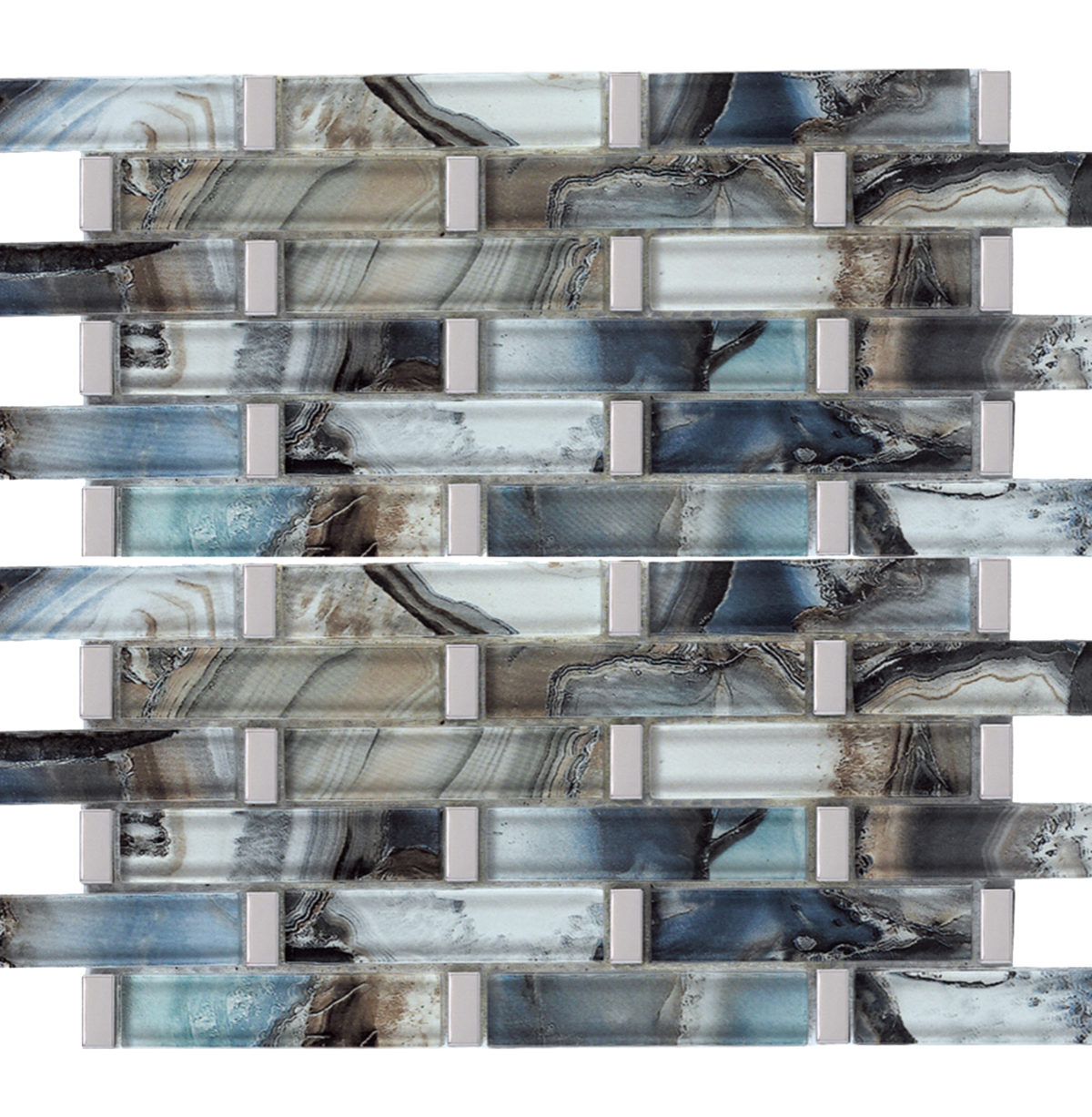 PASHMINA SILVER/BLUE/MULTI RANDOM 12"X12" - Image 1