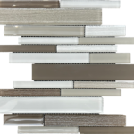 GLASS MOSAIC TAUPE/WHITE/GREY 12"X12"