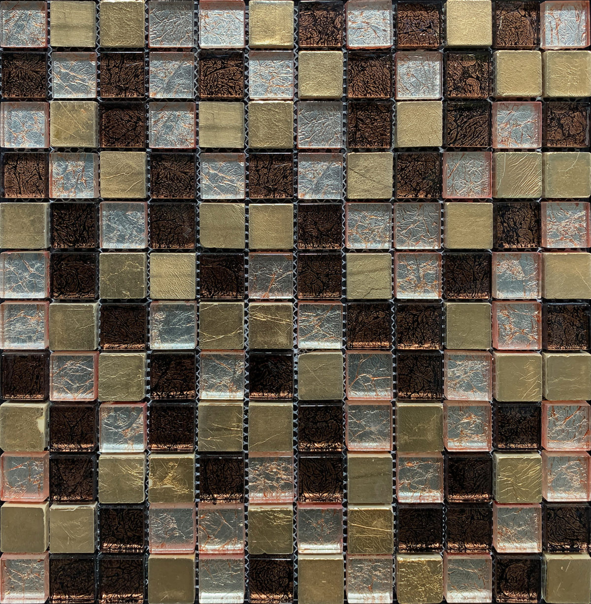 M50207_MOSAIC GOLD FOIL/COPPER/GLASS 12"X12" - Image 1