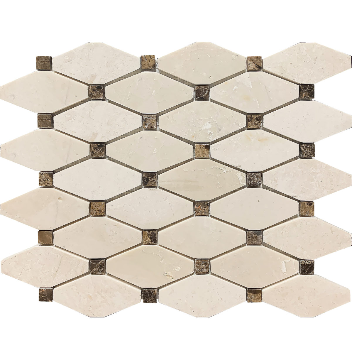 M50233_mosaic RHOMBUS BOTTICHINO MARBLE EMPRADO 12"X14" - Image 1