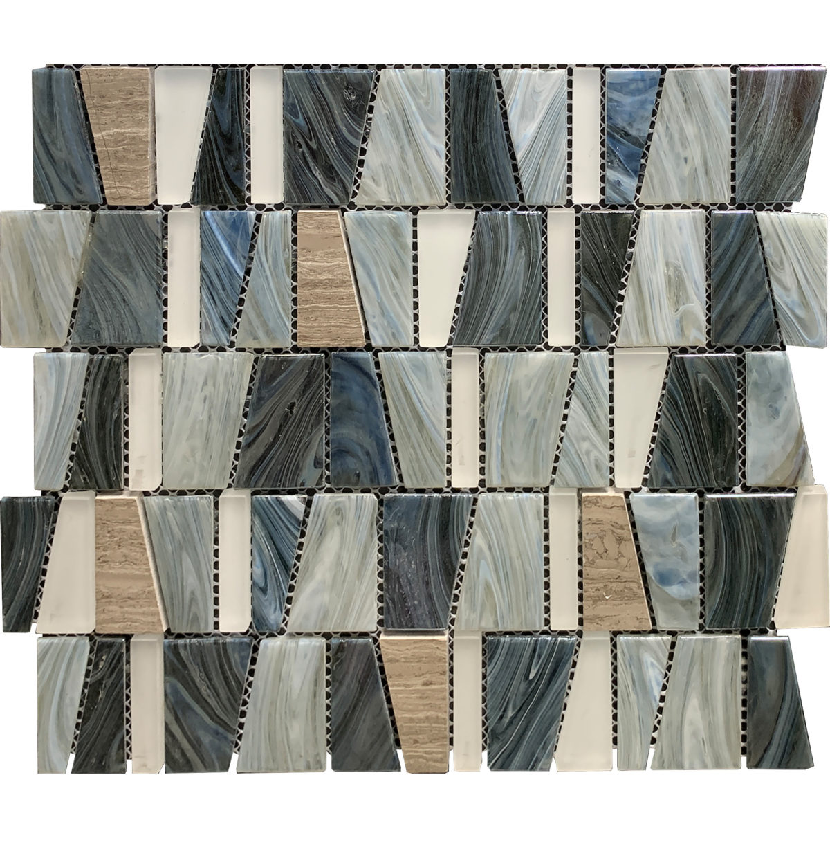 GEOSHAPES NAVY/SKYBLUE/GREY/GRAINSTONE 12"X12" - Image 1