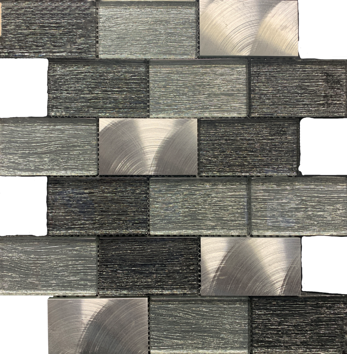 M50382_CORRECTED_MOSAIC CHANEL NERO/CHROME/SILVER 12"X12" - Image 1