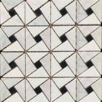 ART CLASSIC POLISHED MARBLE WHITE/BLACK 12"X12"