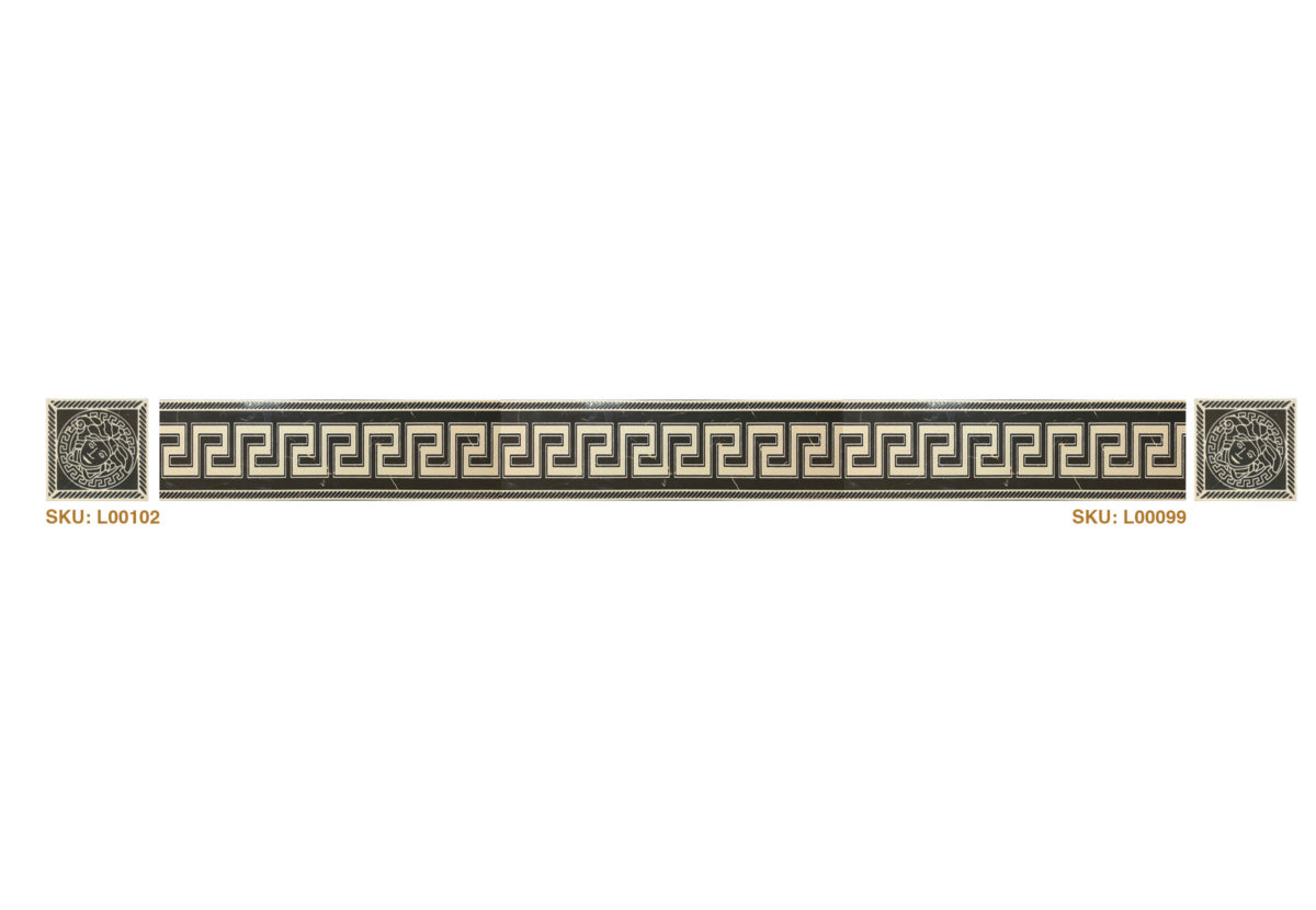 VENETIAN-NERO-L00099-EDIT VENETIAN NERO/ROSE GOLD 6"X24" - Image 1