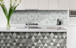 HEXAGON DIAMOND GREY FLOCK 8"X9.5"