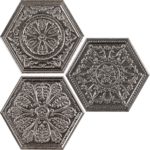 ZINC SILVER MIX DECOR HEXAGON 10"X12" - Image 2