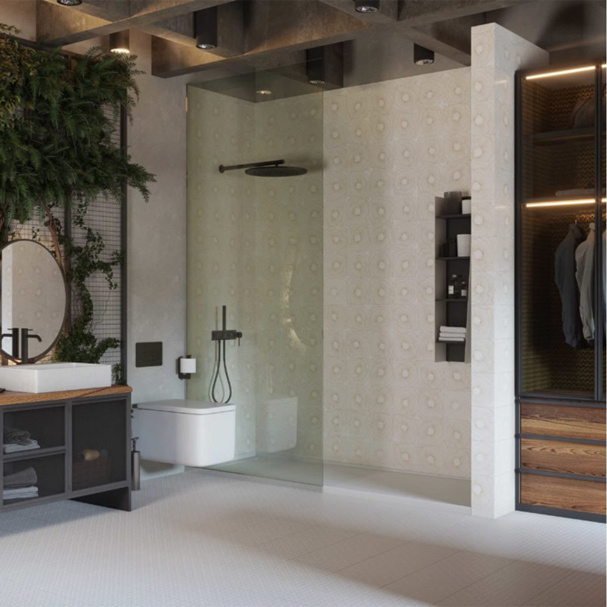 ART-DECO WHITE MANHATTAN NATURAL 12"X12" - Image 3