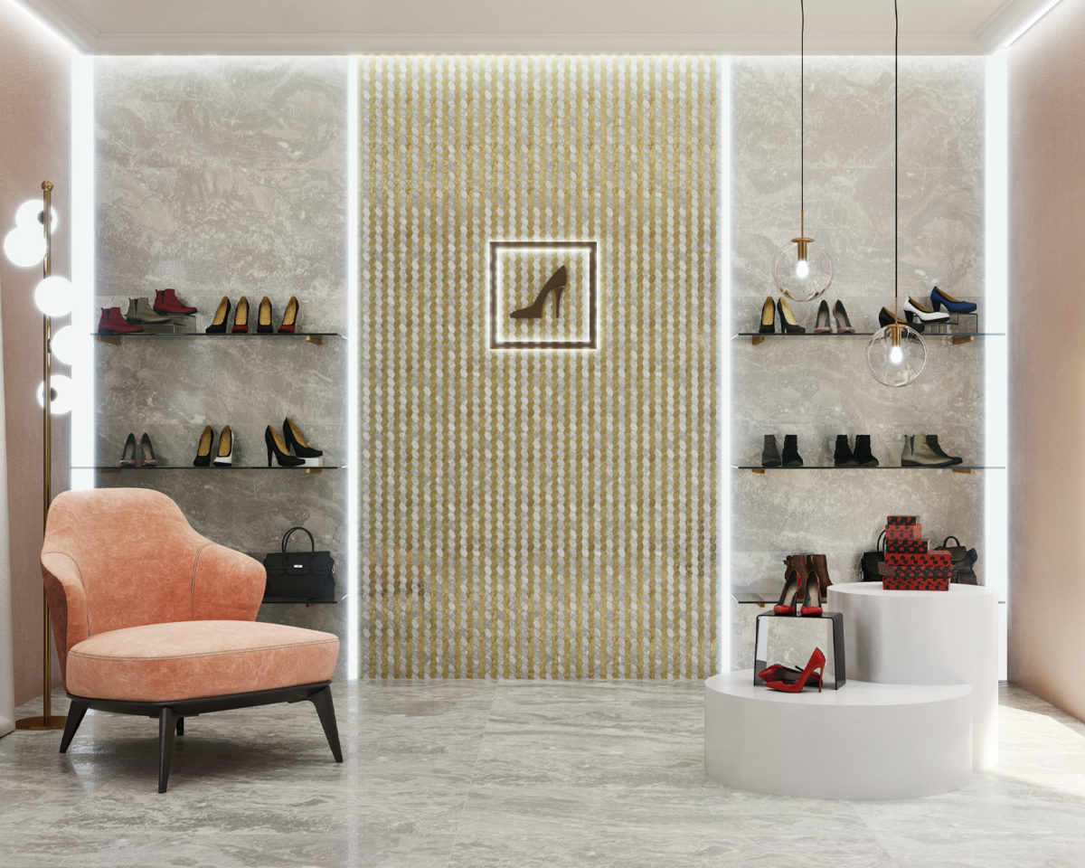 MOSAIC-NEBULA-BLACK-COVER- Backsplash on wall