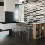 LUMINA BEVEL MIX WHITE & BLACK MATTE 18"X48"