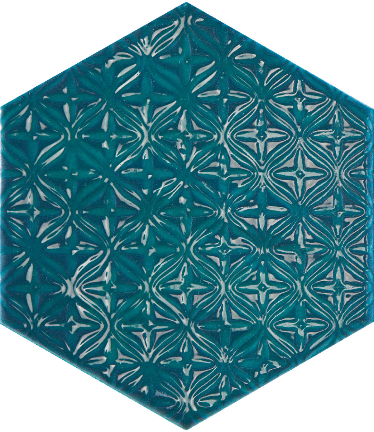 HEX DECOR RAIN AQUAMARINE GLOSSY 8"X9" - Image 1