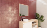 HEX DECOR RAIN BORDEAUX GLOSSY 8"X9"